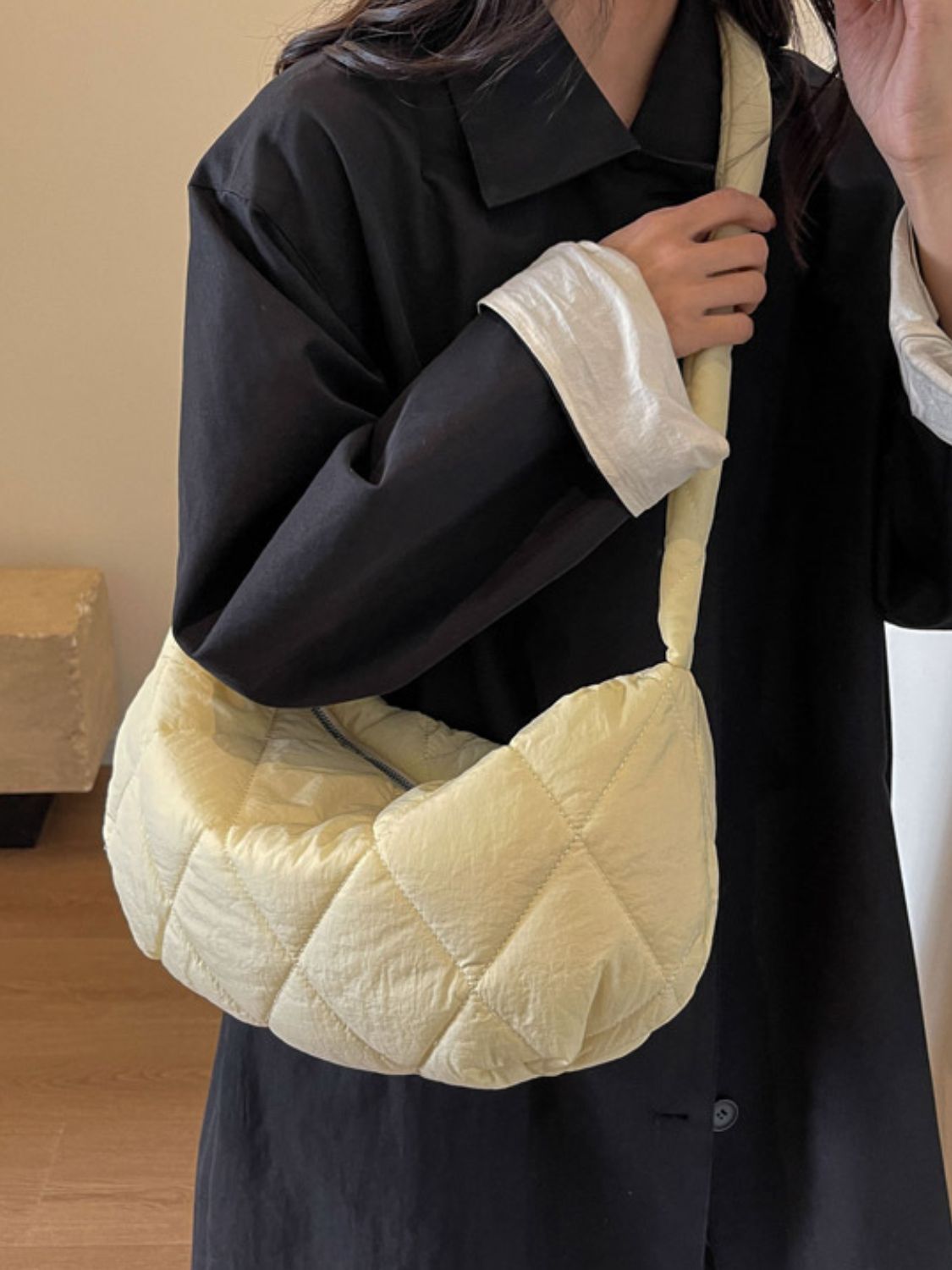 Quilted Polyester Crossbody Bag - Charming Charlie