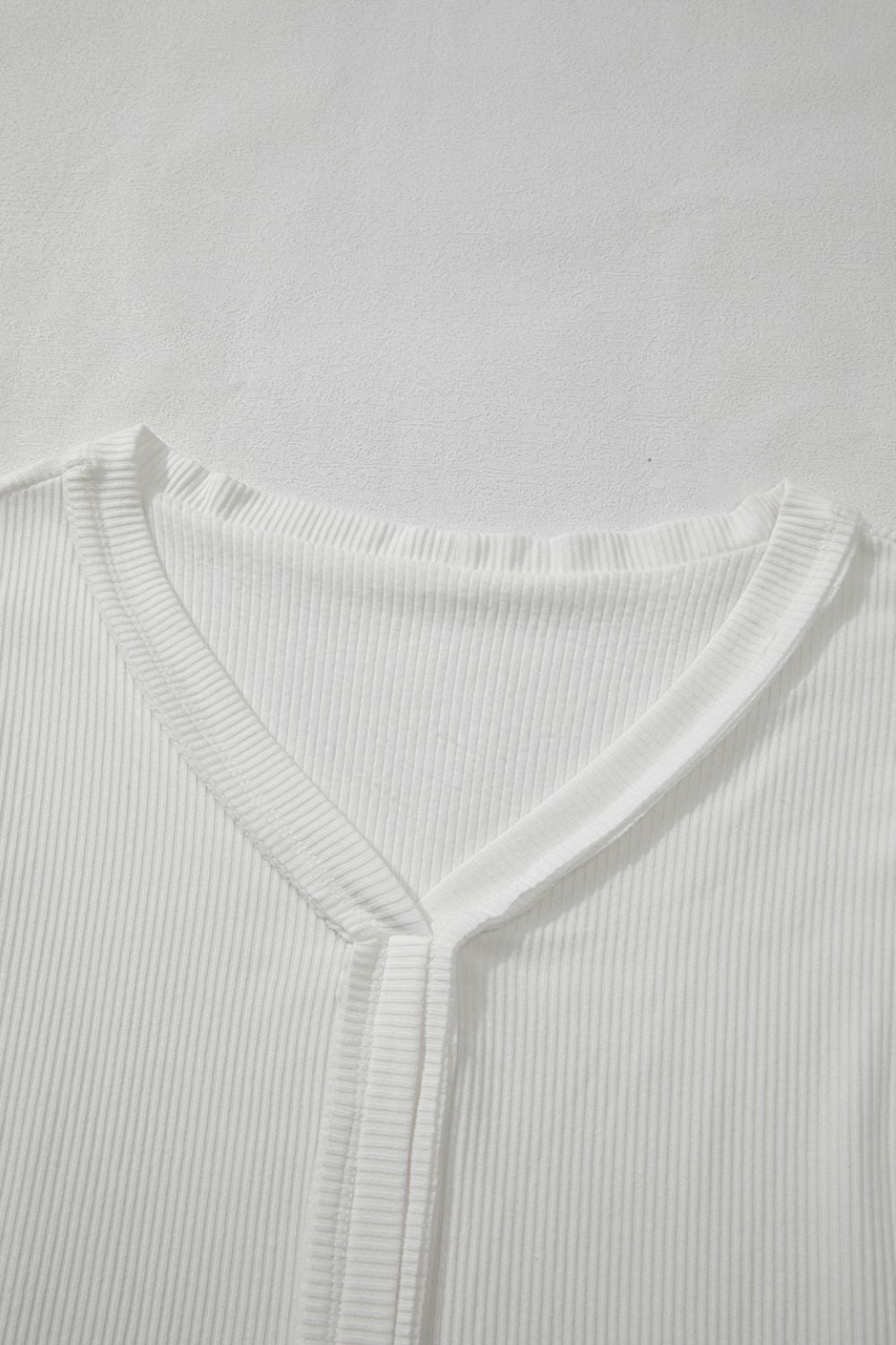 Lace Detail Drop Sleeve Ribbed Top - Charming Charlie