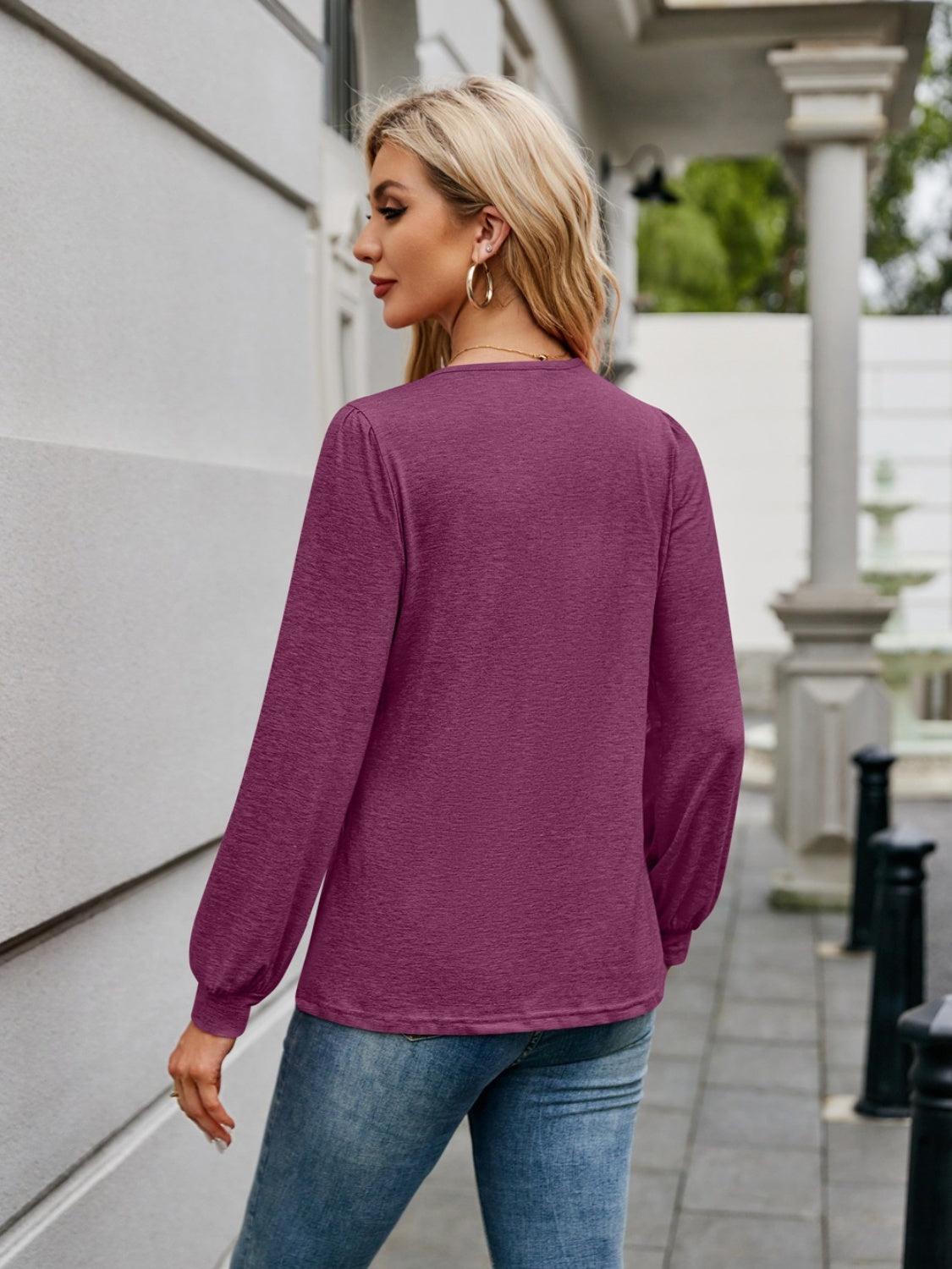 V-Neck Long Sleeve T-Shirt - Charming Charlie