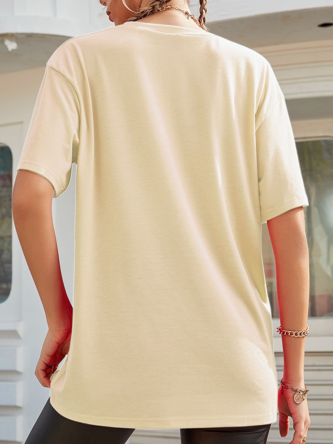 Graphic Round Neck Half Sleeve T-Shirt - Charming Charlie