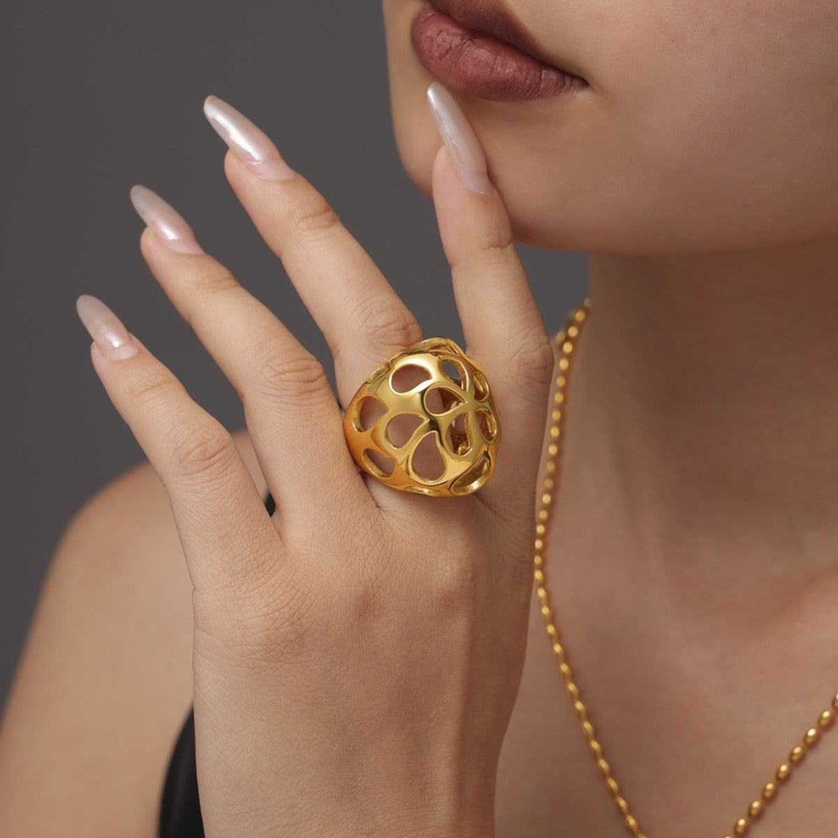 Stainless Steel Cutout Ring - Charming Charlie