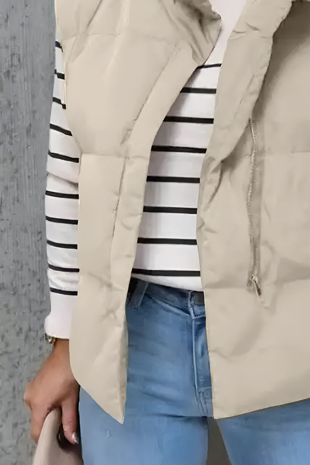 Zip Up Vest Coat with Pockets - Charming Charlie