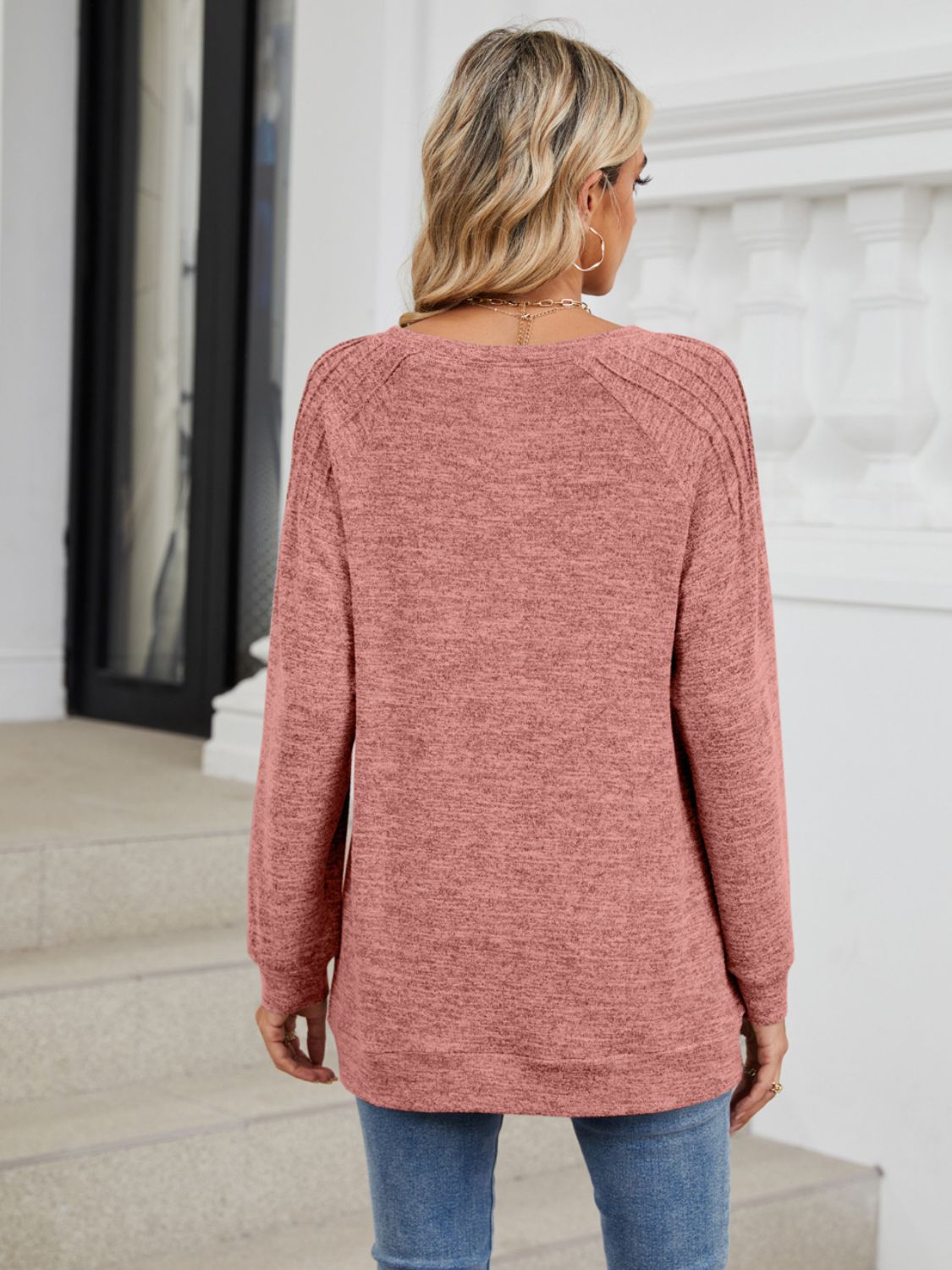 Round Neck Long Sleeve T-Shirt - Charming Charlie