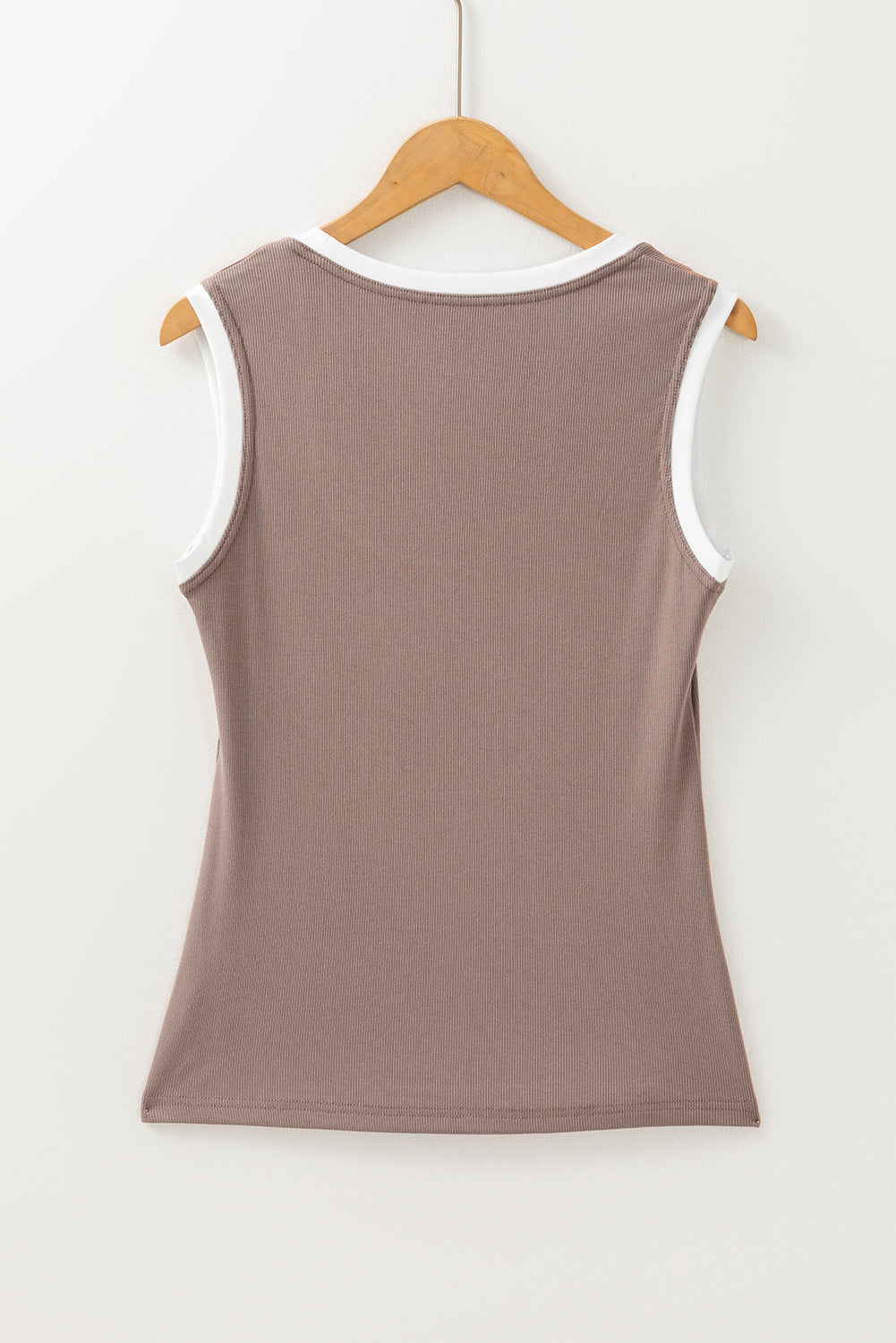 Contrast Edge Scoop Neck Wide Strap Knit Tank - Charming Charlie