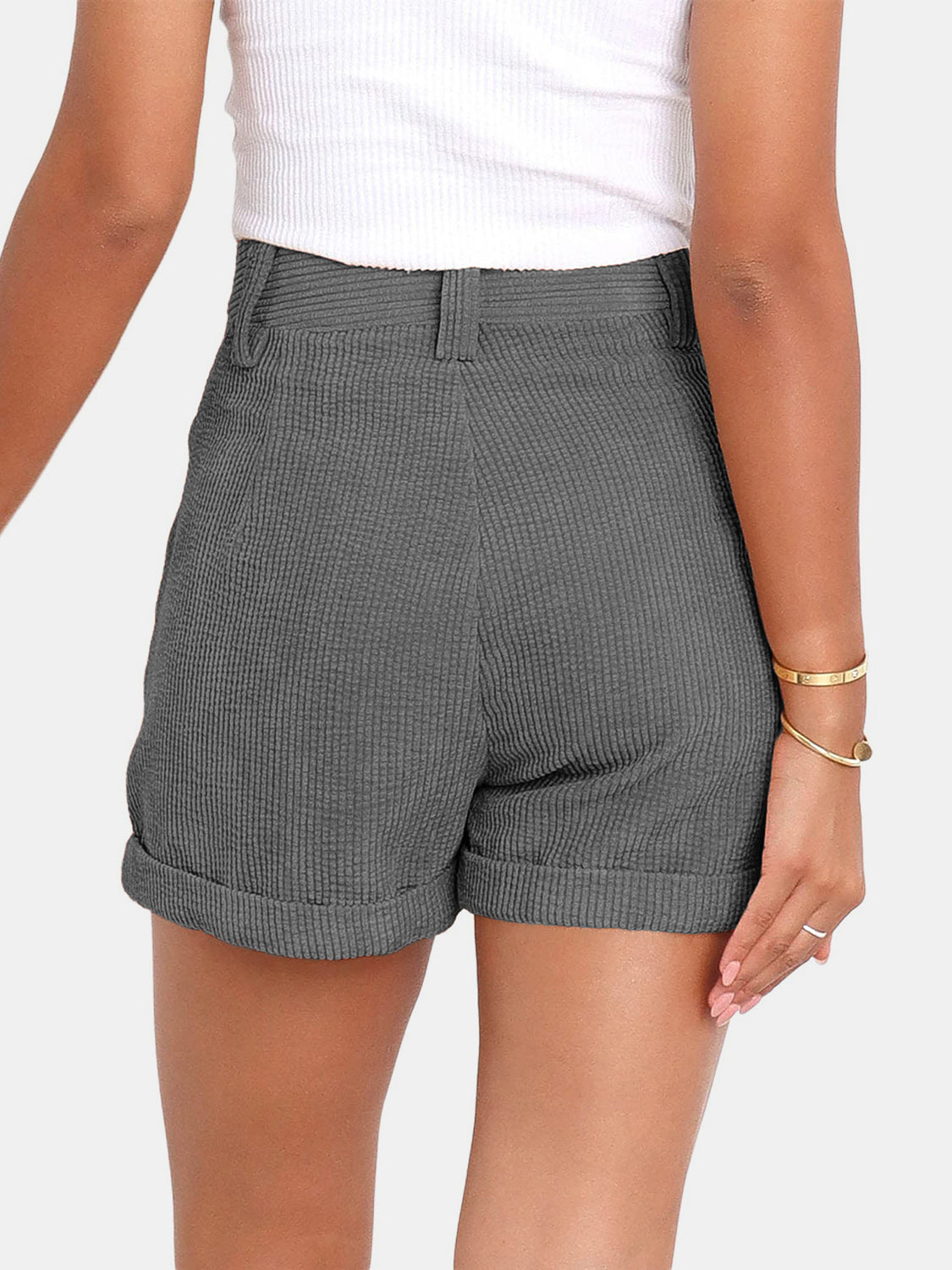 Full Size High Waist Shorts with Pockets - Charming Charlie