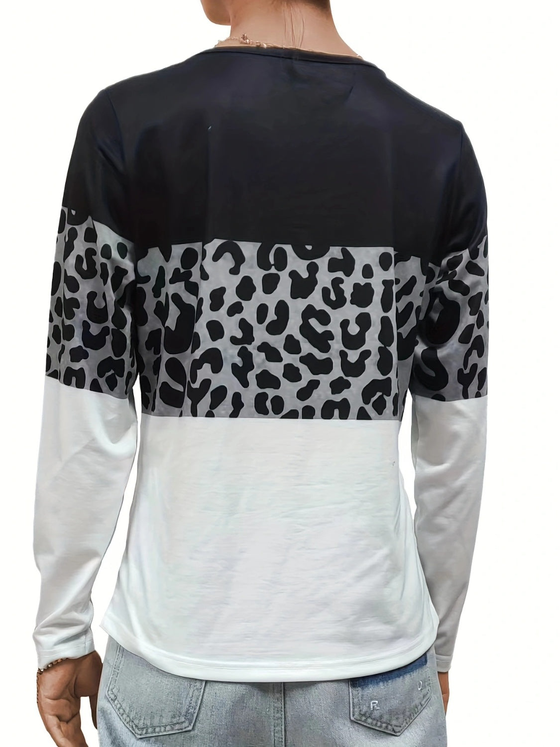 Crisscross Color Block Long Sleeve T-Shirt - Charming Charlie