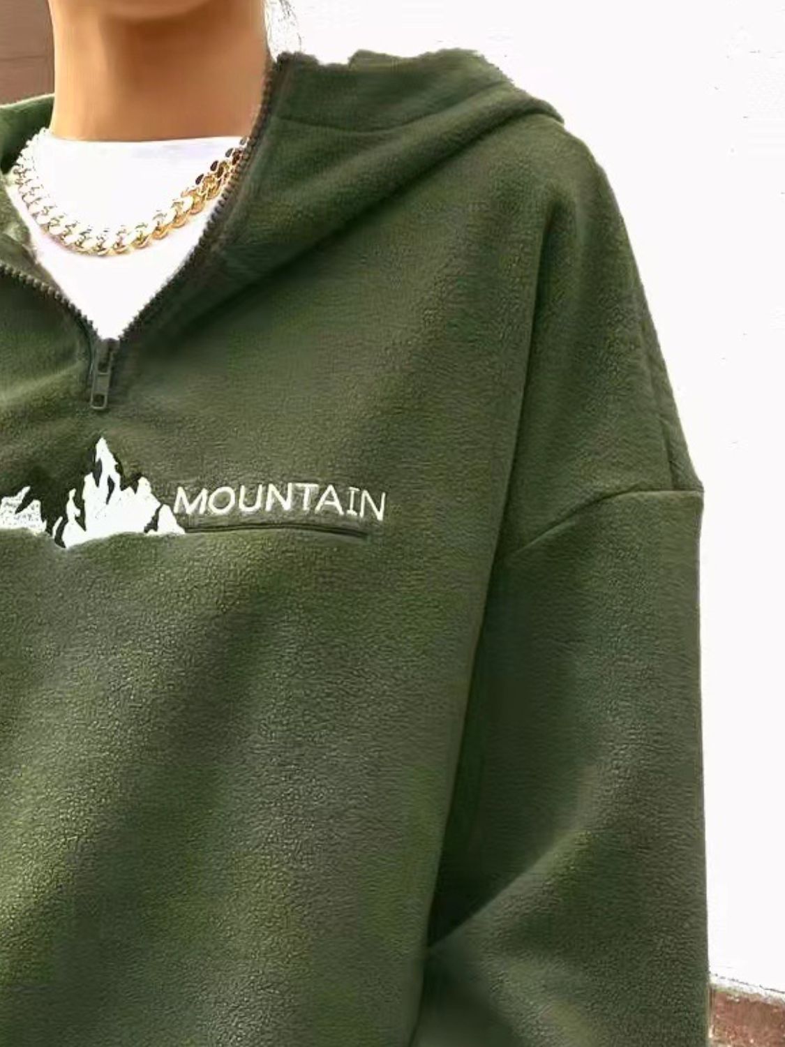 Mountain Quarter Zip Long Sleeve Hoodie - Charming Charlie