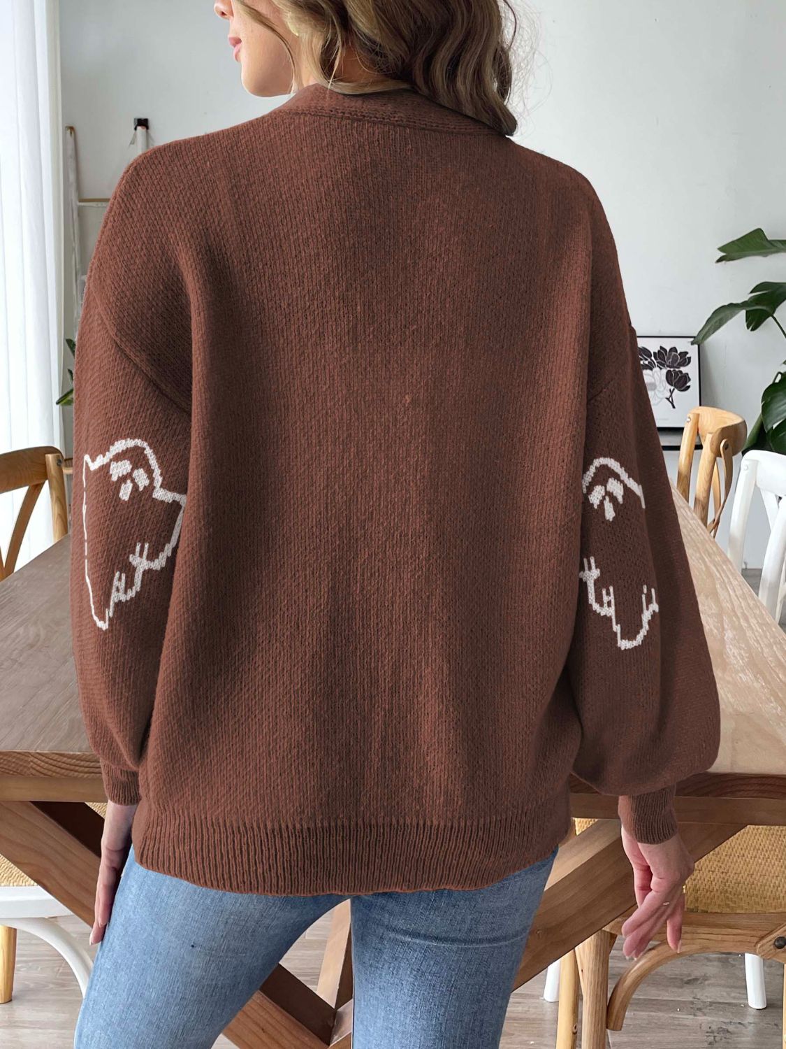 V-Neck Dropped Shoulder Cardigan - Charming Charlie