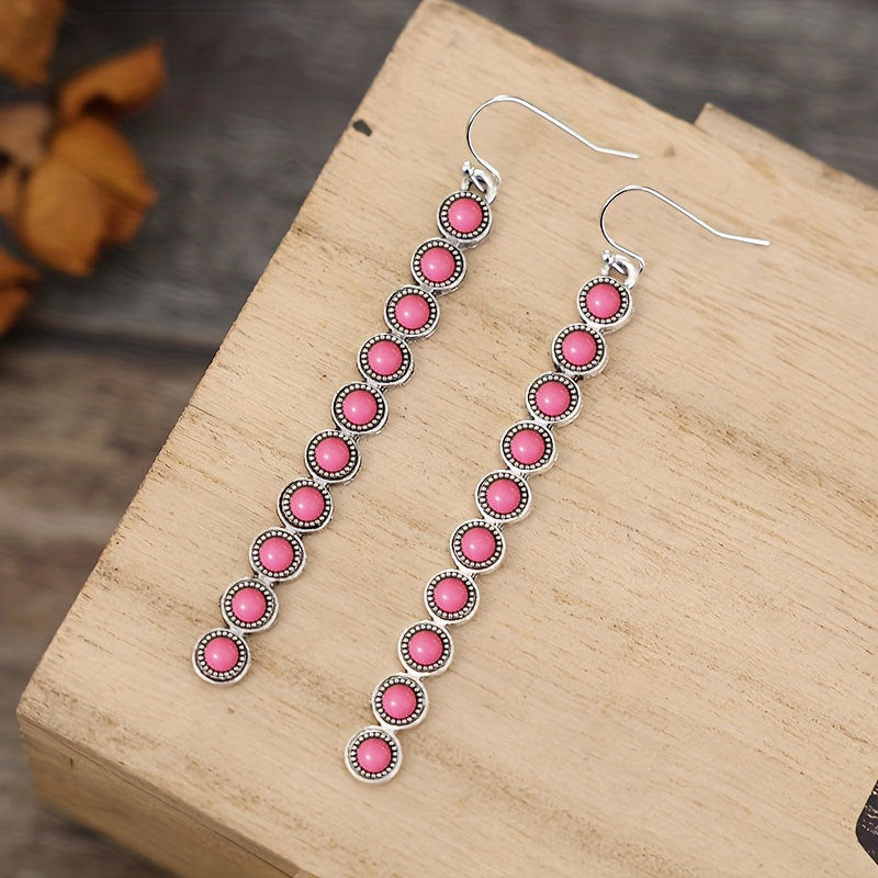 Artificial Turquoise Alloy Bar Earrings - Charming Charlie