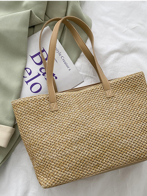 Solid Color Woven Tote Bag - Charming Charlie