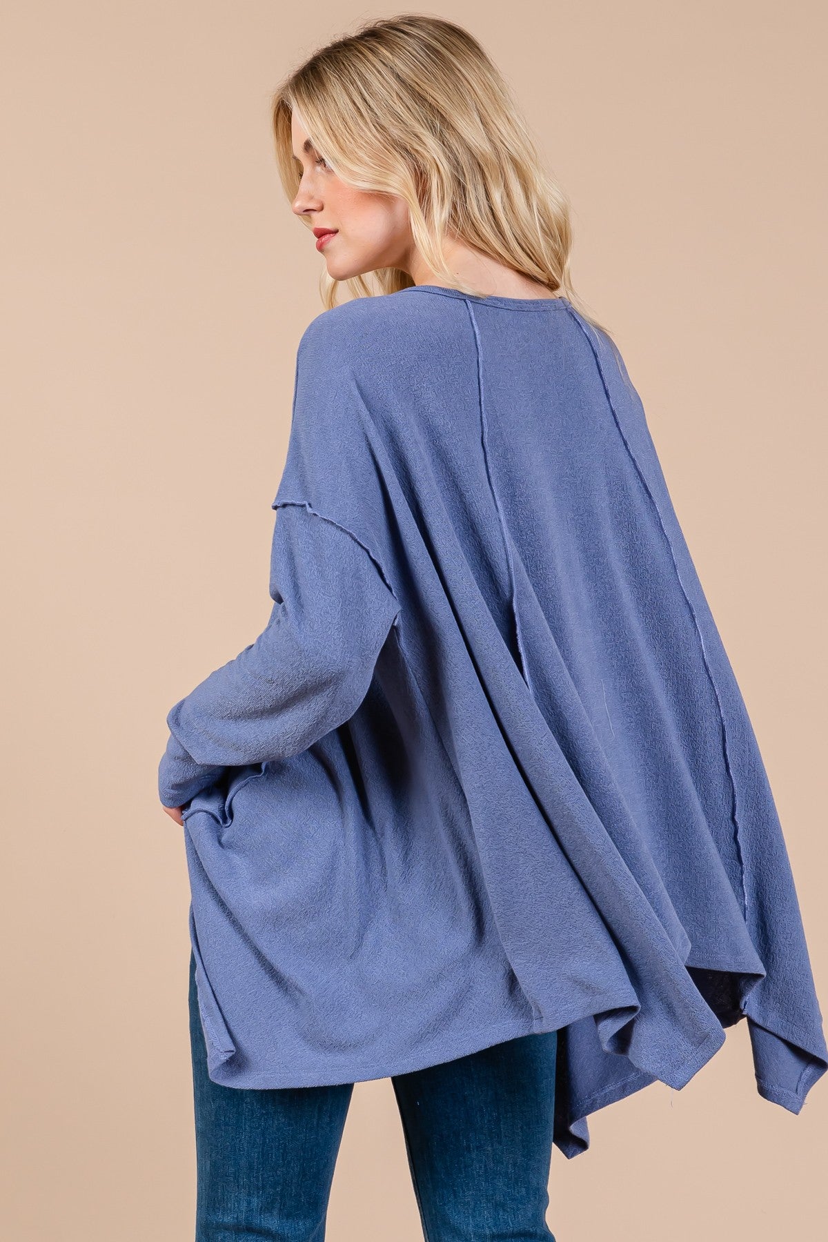 Ces Femme Asymmetrical Long Sleeve top - Charming Charlie