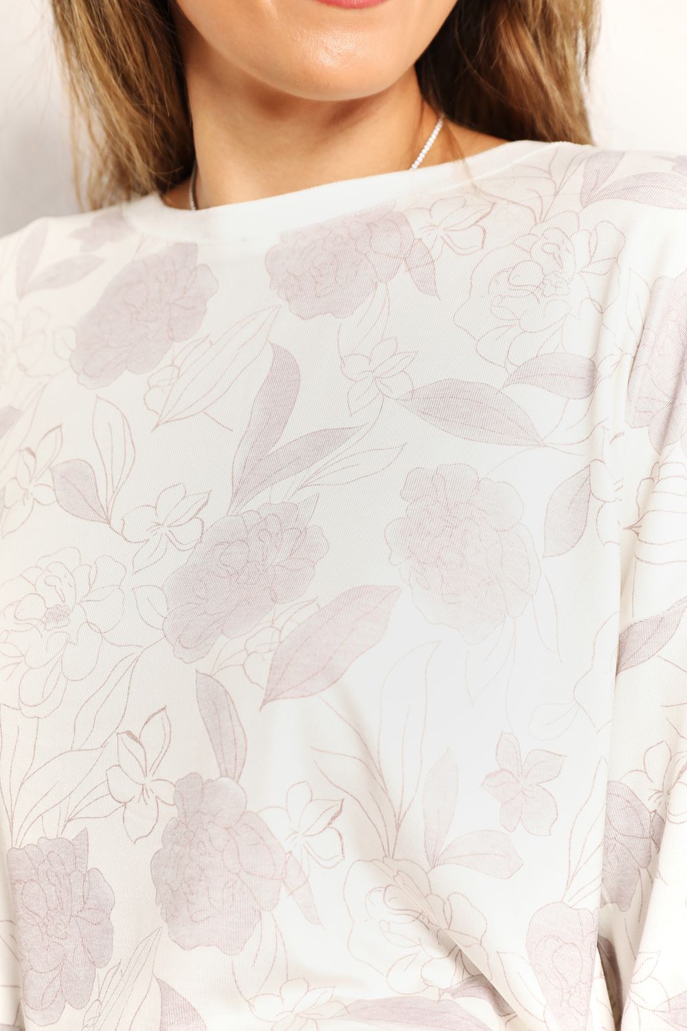 Double Take Floral Long Sleeve Top and Shorts Loungewear Set - Charming Charlie