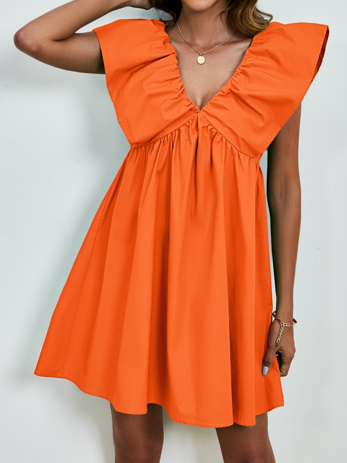 V-Neck Cap Sleeve Mini Dress - Charming Charlie