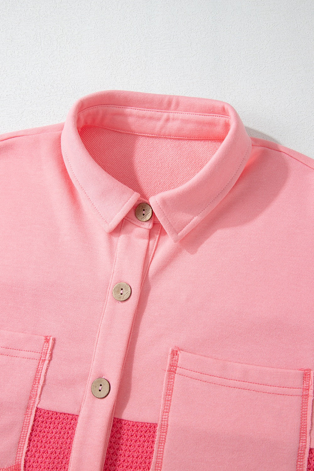 Two Tone Button Up Drop Shoulder Shacket - Charming Charlie