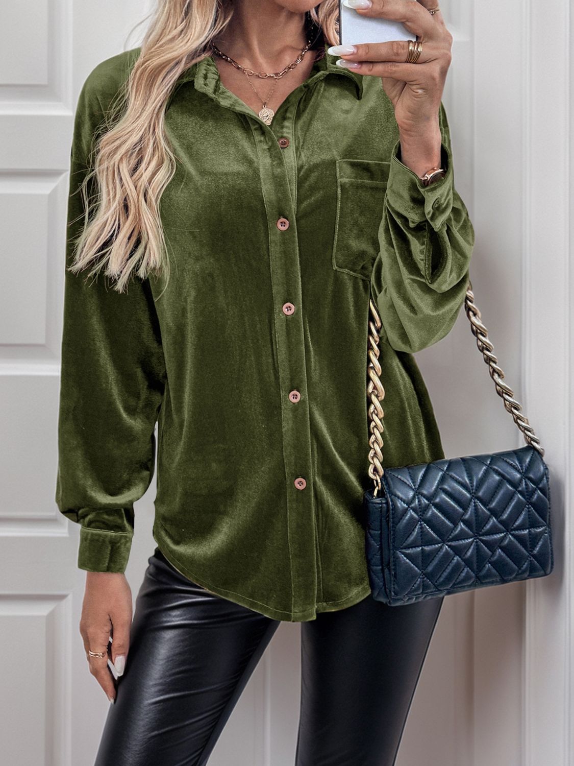 Button Up Long Sleeve Shirt - Charming Charlie