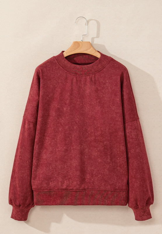 Mock Neck Dropped Shoulder Sweatshirt - Charming Charlie