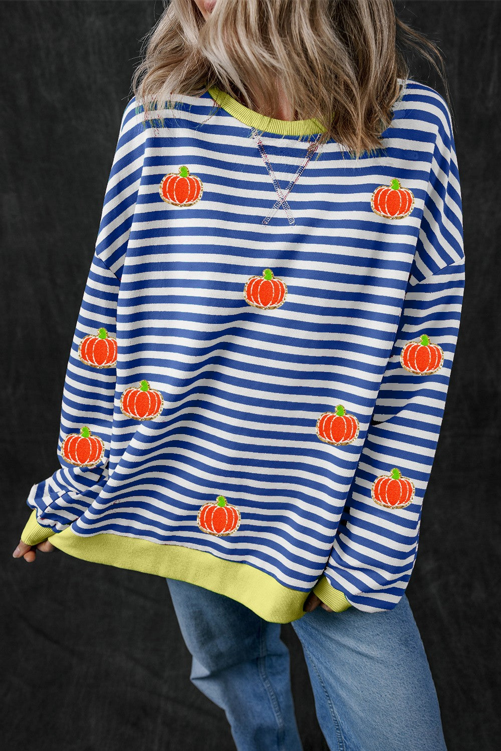 Pumpkin Striped Long Sleeve Sweatshirt - Charming Charlie