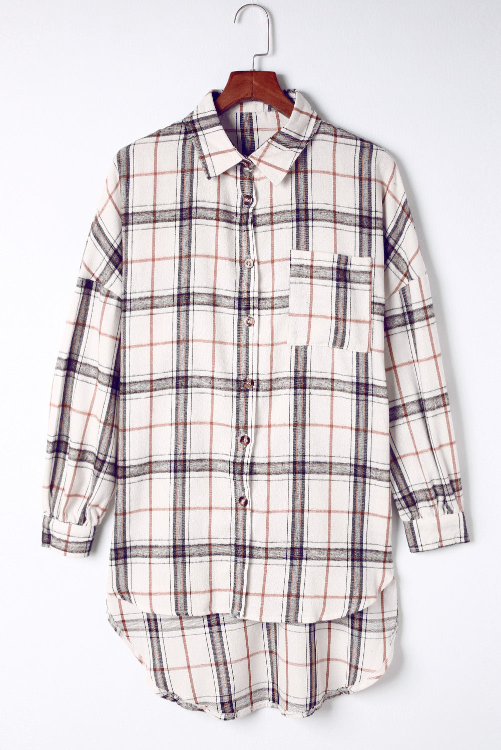 Plaid Button Up Long Sleeve Shacket - Charming Charlie
