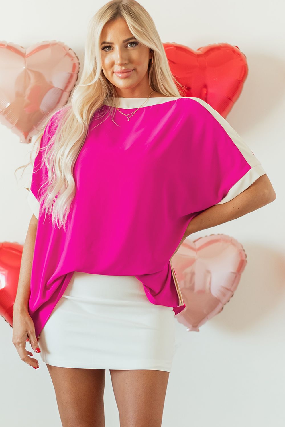 Boat Neck Half Sleeve Blouse - Charming Charlie