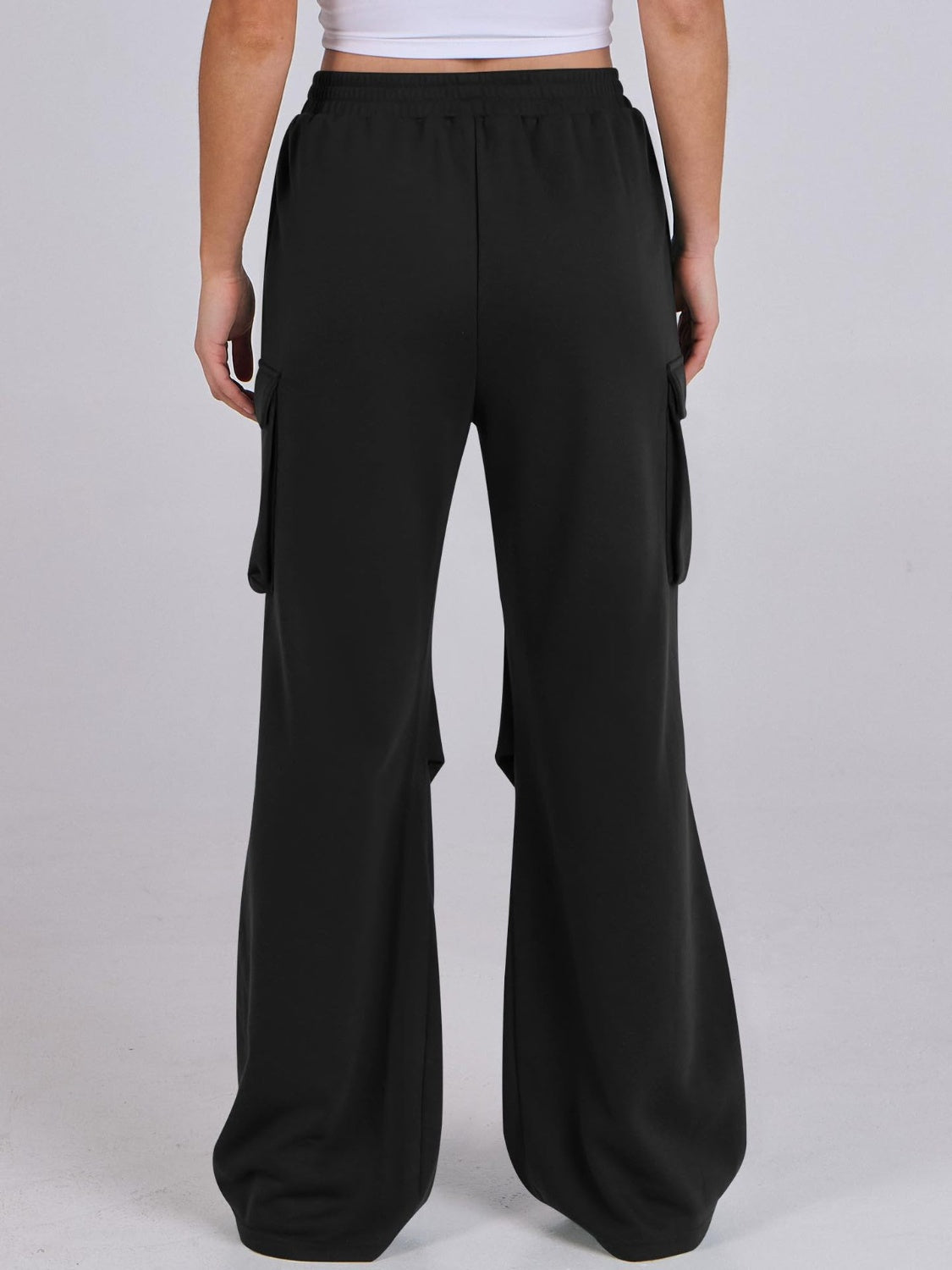 Elastic Waist Wide Leg Pants with Pockets - Charming Charlie
