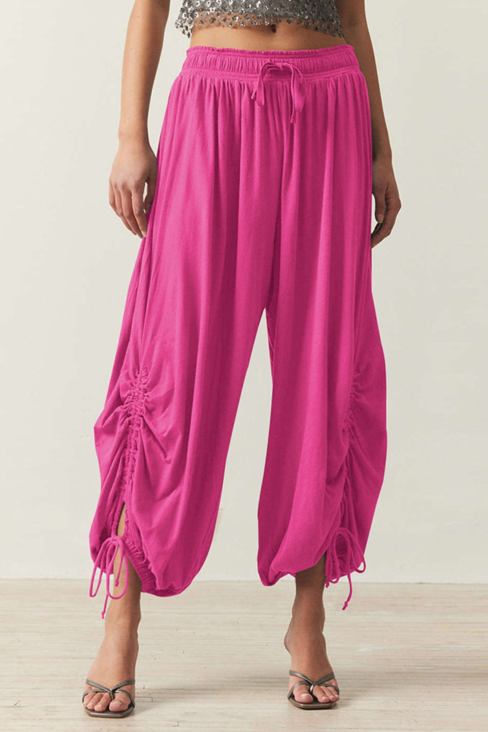 Drawstring Ruched Pants - Charming Charlie