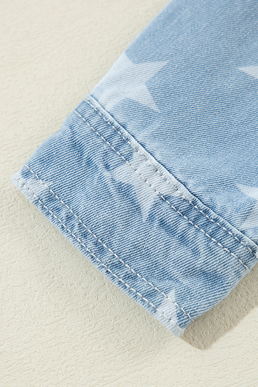 Raw Hem Star Collared Neck Denim Top - Charming Charlie
