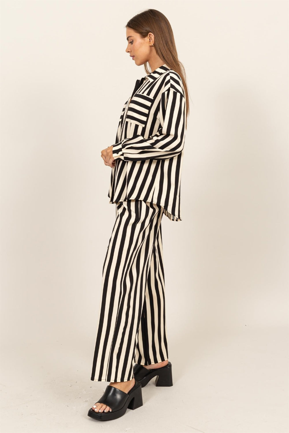 HYFVE Striped Button Up Shirt and Pants Set - Charming Charlie