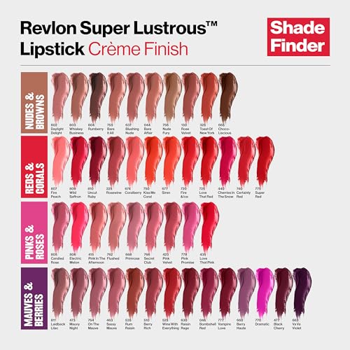 REVLON Super Lustrous Lipstick, Creamy Formula For Soft, Fuller-Looking Lips, Moisturized Feel, Pink Velvet, 0.15 oz - Charming Charlie