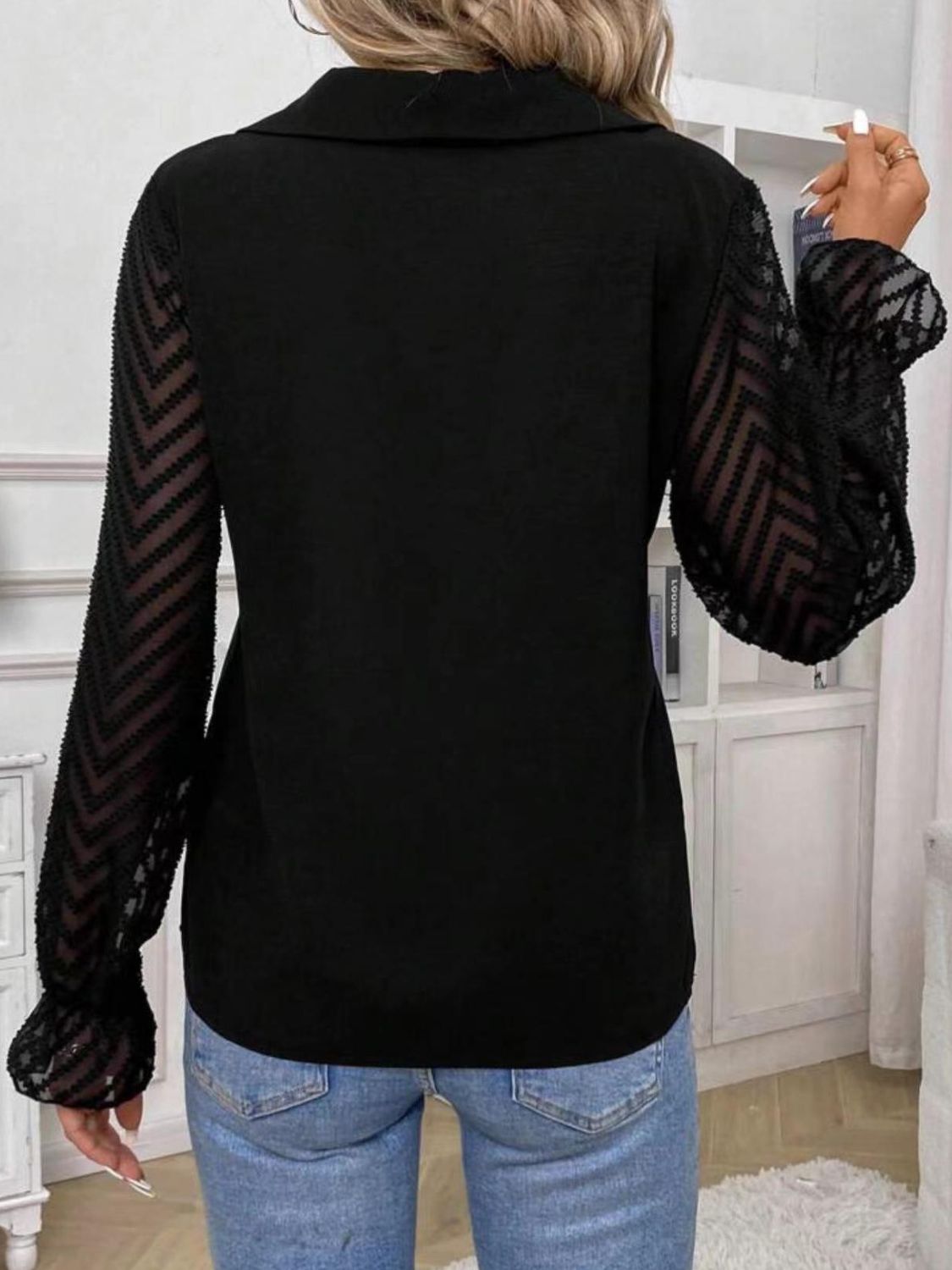 V-Neck Flounce Sleeve Blouse - Charming Charlie