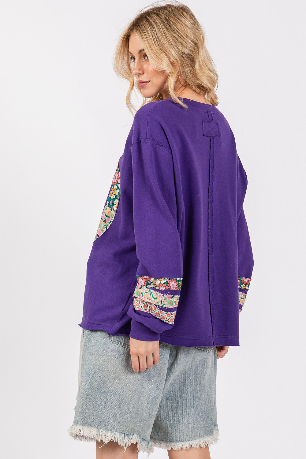 SAGE+FIG Peace Applique Patch Long Sleeve Top - Charming Charlie