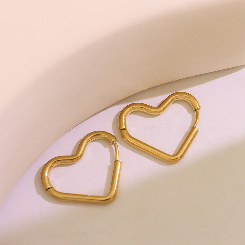 Titanium Steel Geometric Huggie Earrings - Charming Charlie