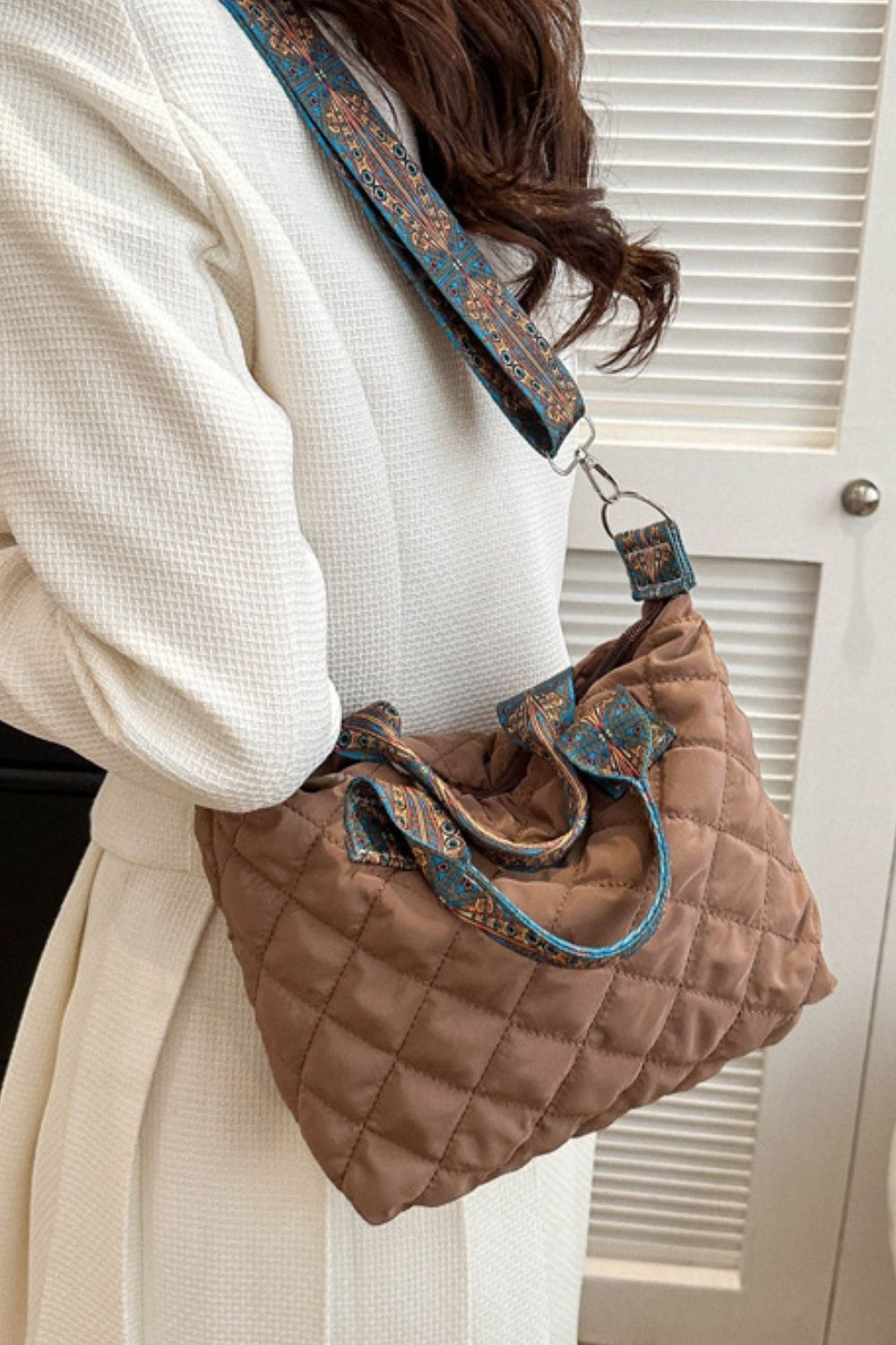 Bubble Textured Printed Strap Handbag - Charming Charlie