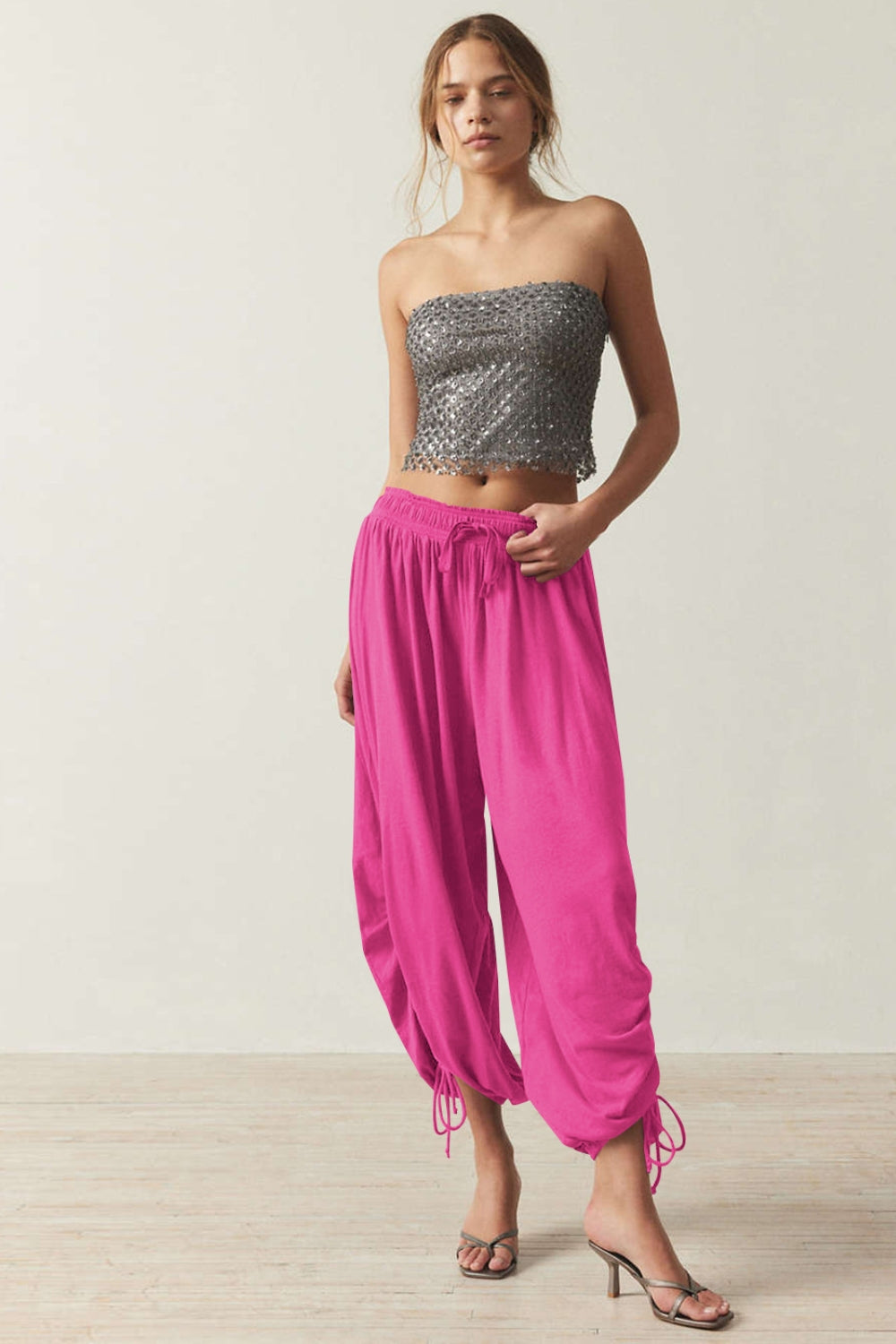 Drawstring Ruched Pants - Charming Charlie