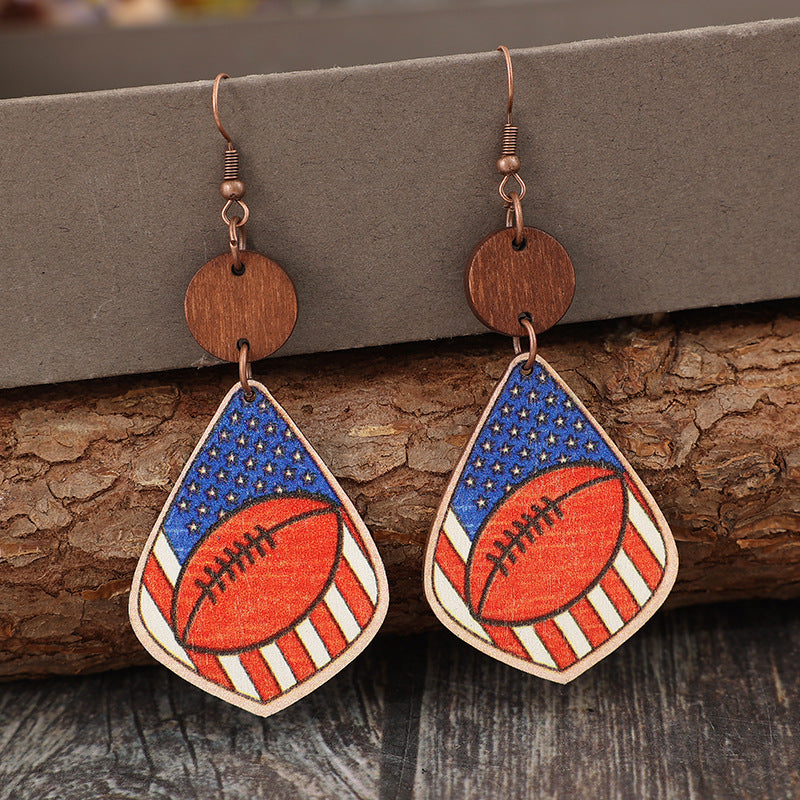 Printed Wooden Dangle Earrings - Charming Charlie