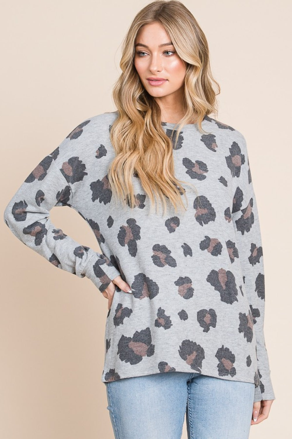 BOMBOM Leopard Drop Shoulder T-Shirt - Charming Charlie