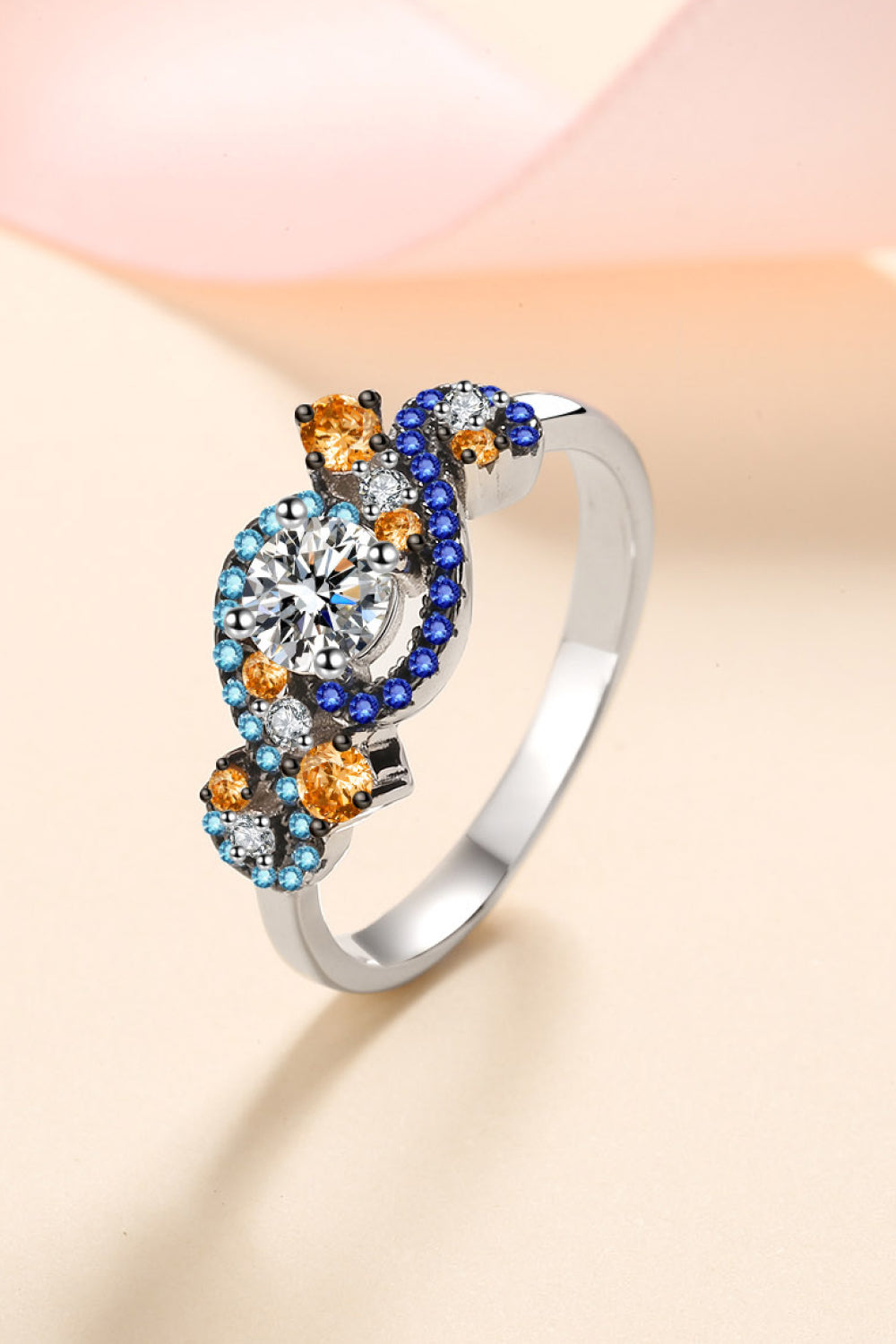 Moissanite Contrast 925 Sterling Silver Ring - Charming Charlie
