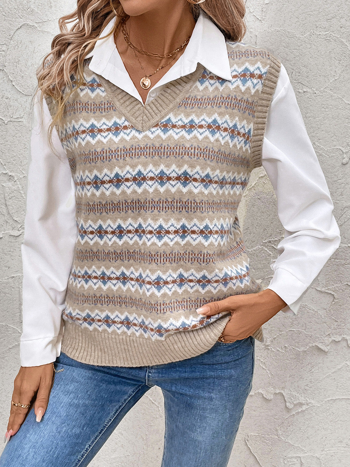 Perfee V-Neck Sweater Vest - Charming Charlie