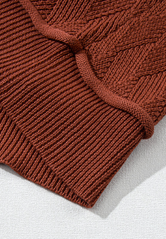 Diamond Round Neck Dropped Shoulder Sweater - Charming Charlie