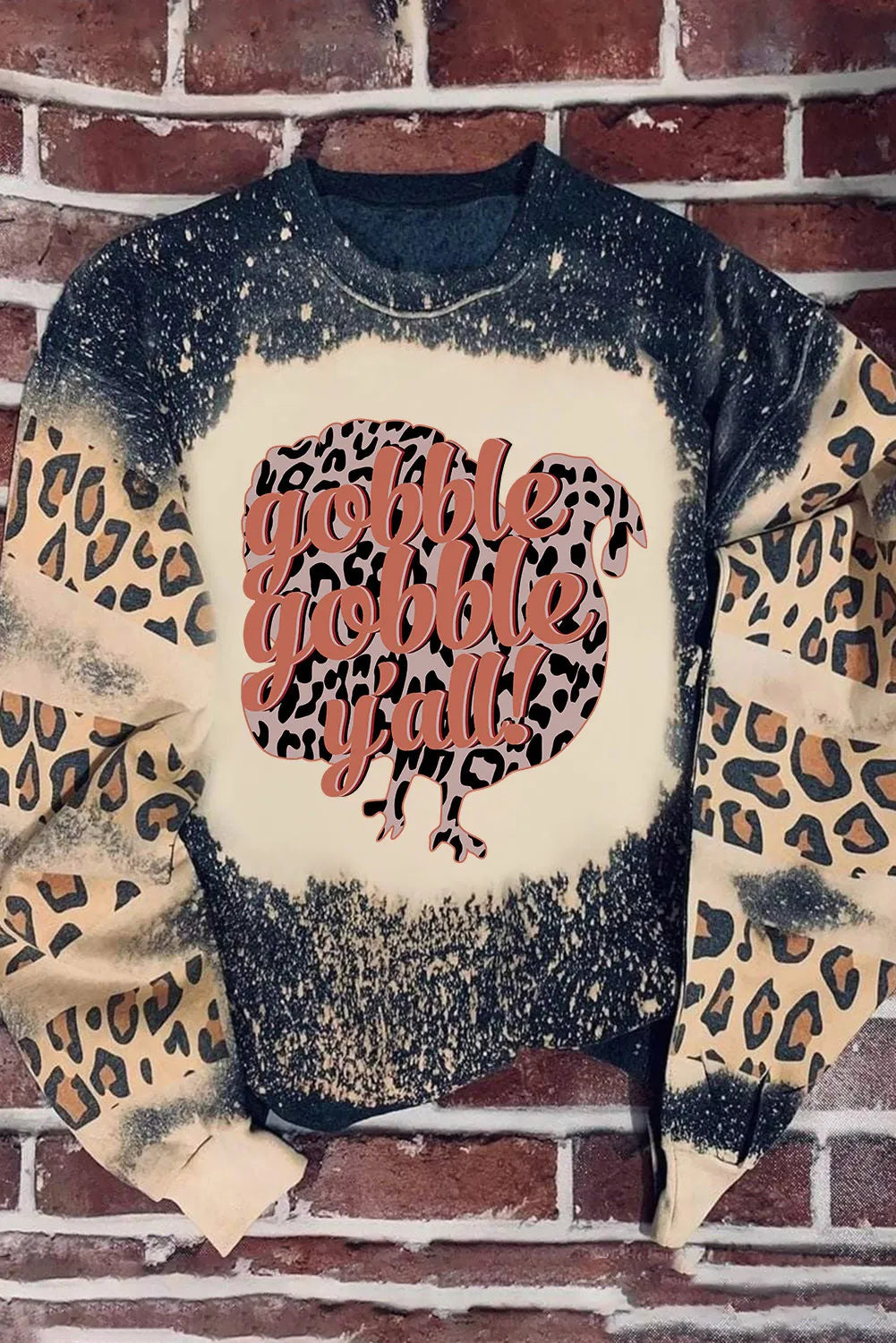 Leopard Round Neck Long Sleeve Sweatshirt - Charming Charlie