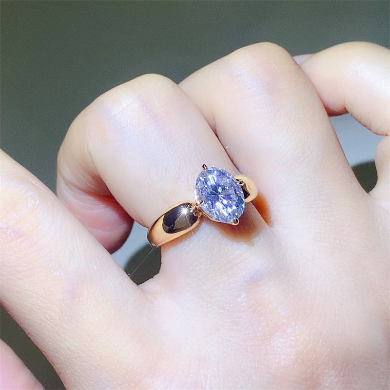2 Carat Moissanite 925 Sterling Silver Ring - Charming Charlie