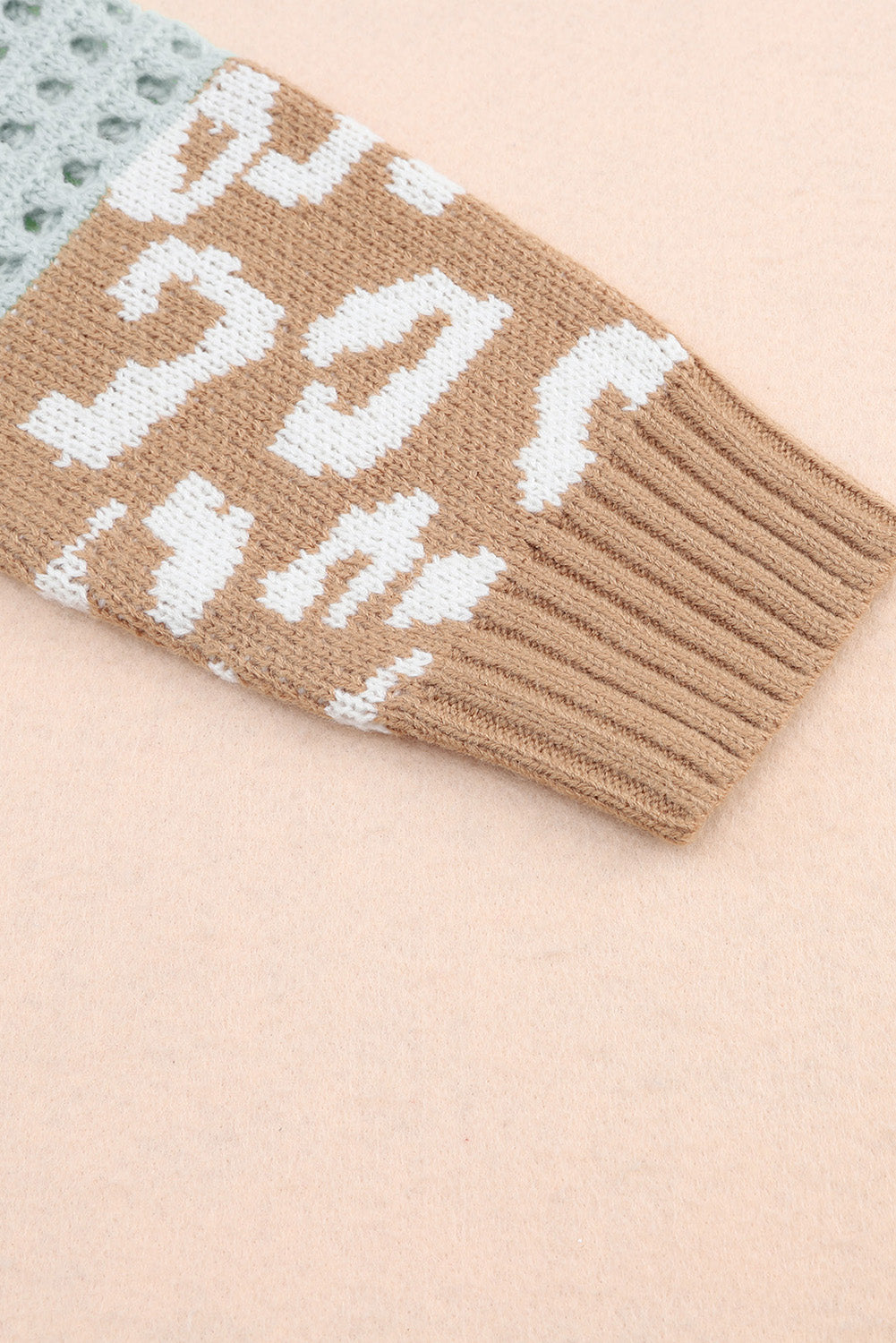 Leopard Striped Round Neck Crochet Knit Top - Charming Charlie