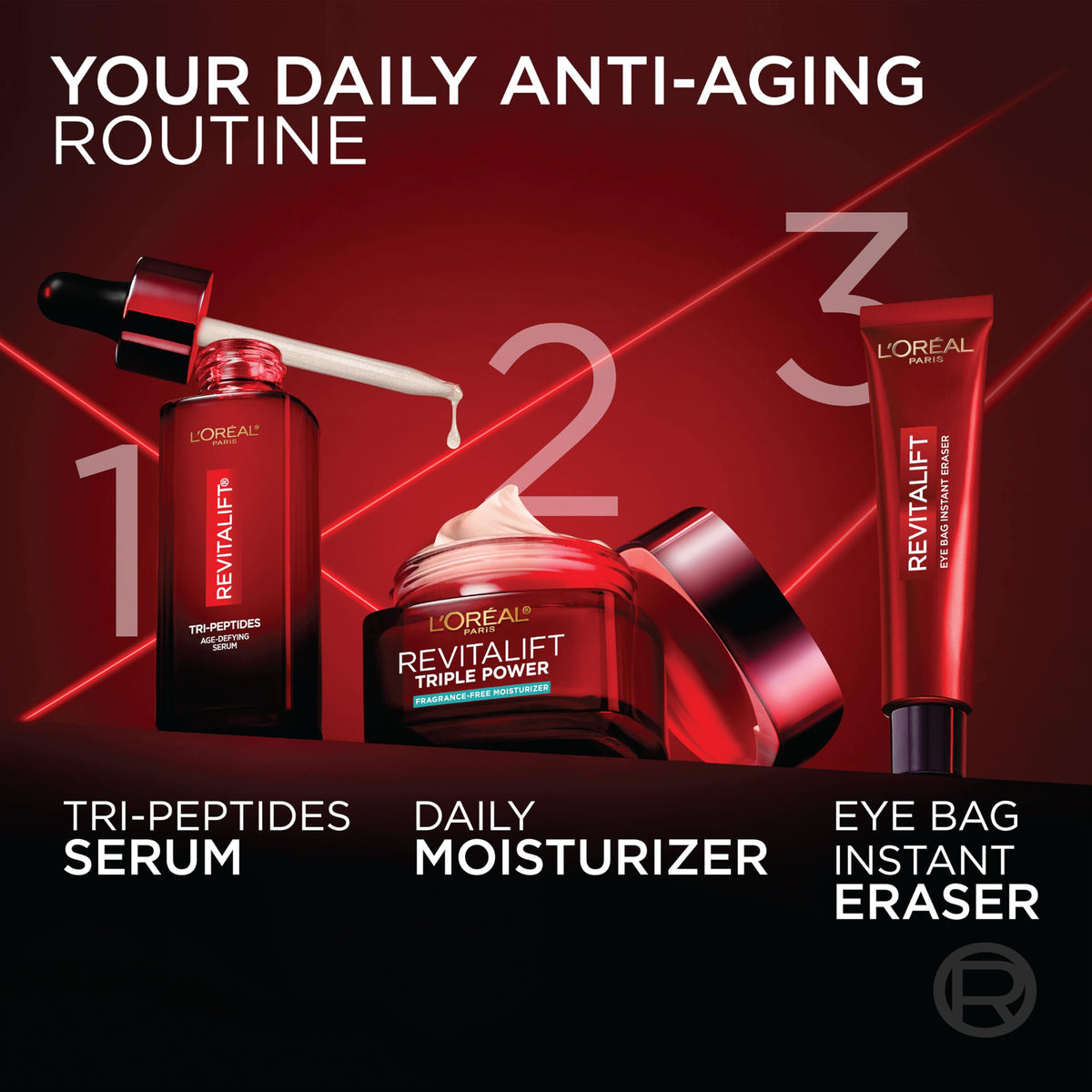 Loreal Paris revitaliftface creamfacereduce wrinkles, firm and brighten skincreambottlehyaluronic acid and vitamin cfragrance free - Charming Charlie