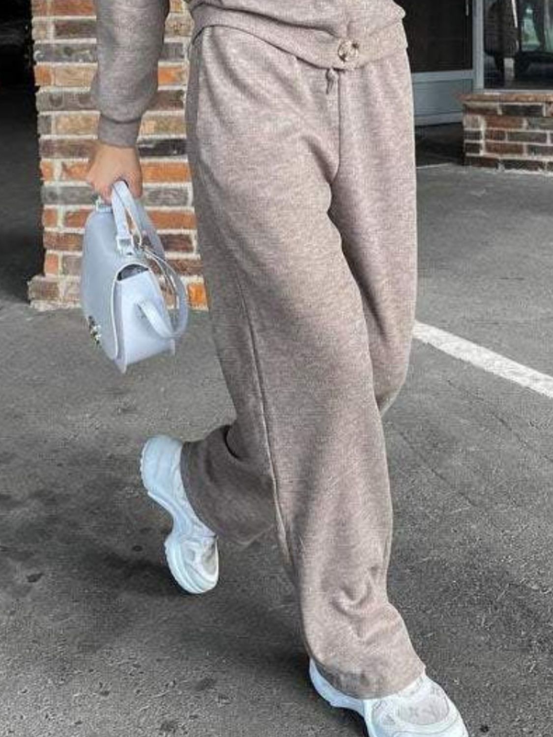 Full Size Button Up Long Sleeve Top and Pants Set - Charming Charlie