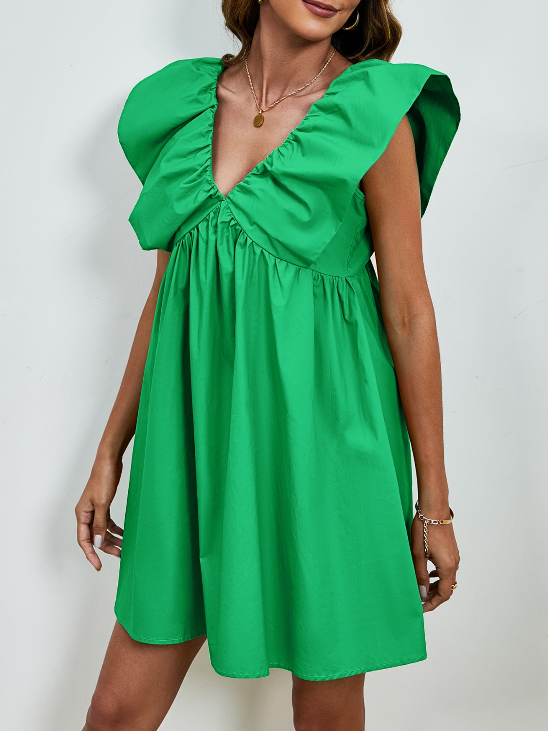 V-Neck Cap Sleeve Mini Dress - Charming Charlie