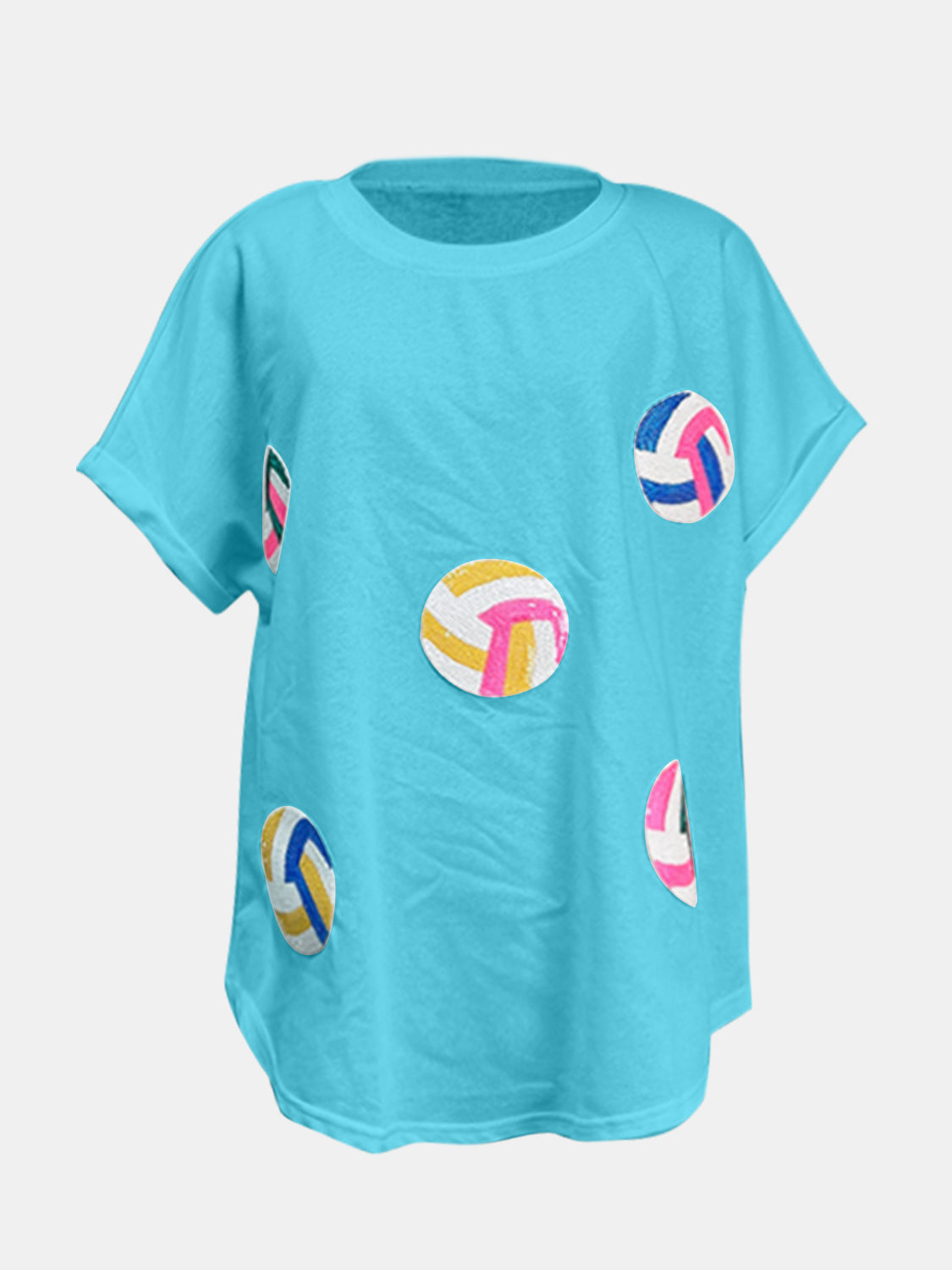 Sequin Round Neck Short Sleeve T-Shirt - Charming Charlie