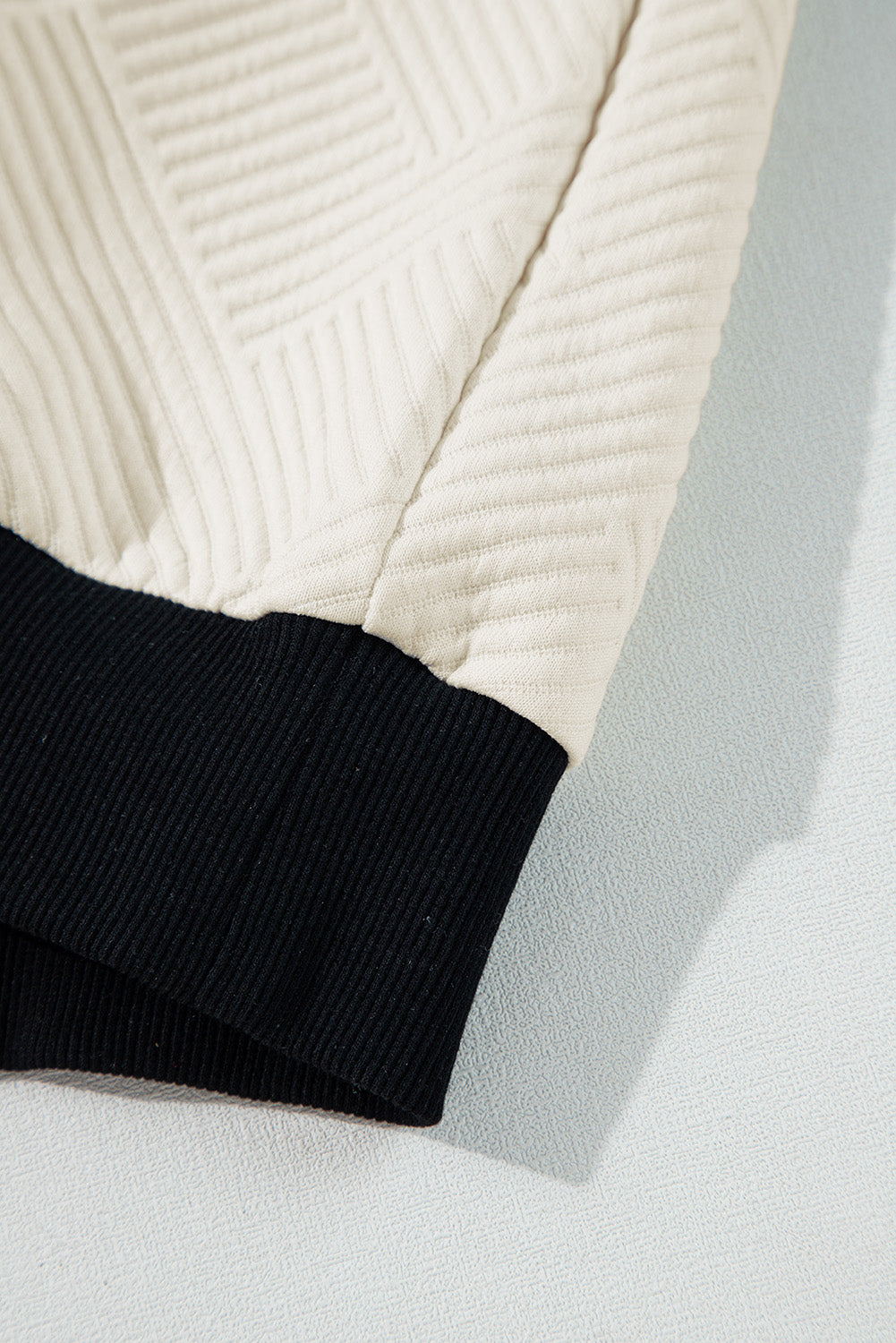 Texture Contrast Long Sleeve Sweatshirt - Charming Charlie