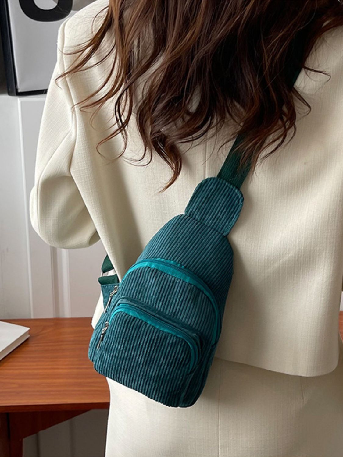 Corduroy Solid Color Crossbody Bag - Charming Charlie