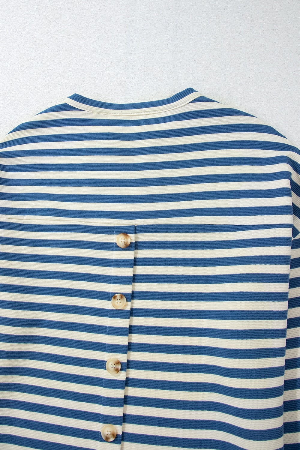 Stripe Chest Pocket Notched Top - Charming Charlie