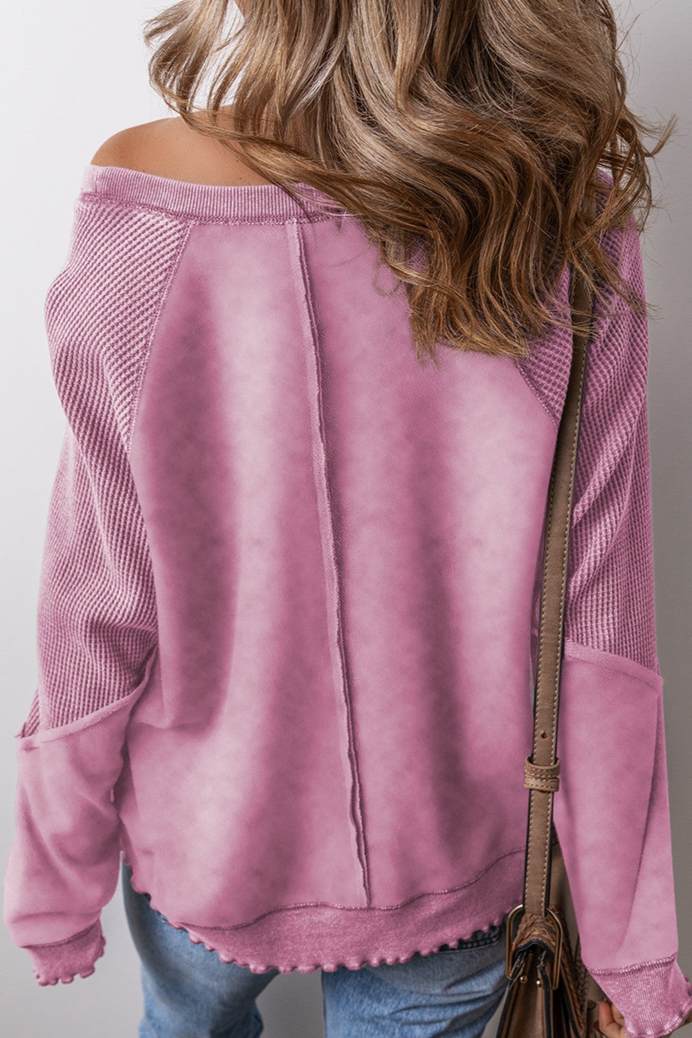 Exposed Seam Long Sleeve Sweatshirt - Charming Charlie