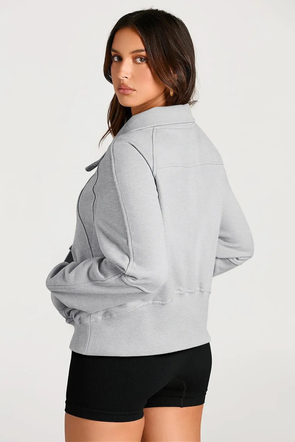 Half Zip Long Sleeve Sweatshirt - Charming Charlie